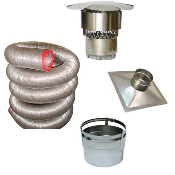 5.5 in. x 20 ft. 316Ti Stainless Steel Chimney Liner Kit with Appliance Insert Connector - Image 2