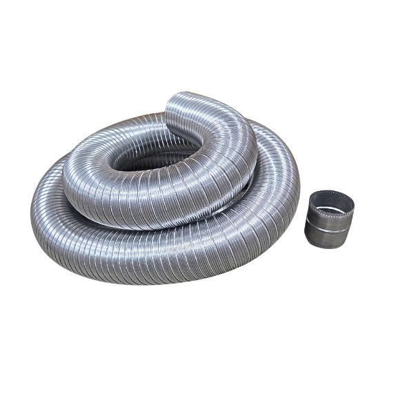 Alum Flex liner 10x4" with 4" Male to Male Coupler - Clearance