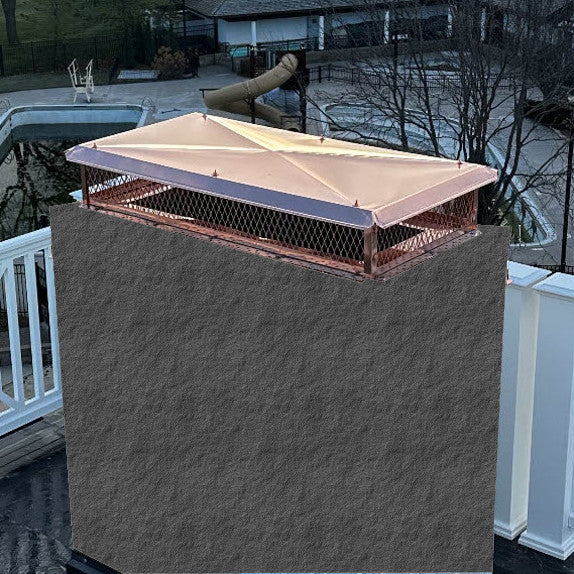 Copper Top Mount Chimney Cap | Multi-Flue with Basic Lid - Image 3