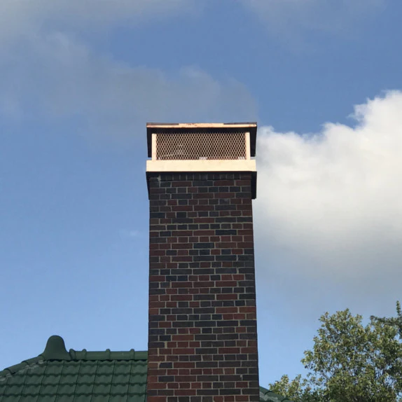 Copper Chimney Cap - Multi-Flue Cap with Hip and Ridge Lid, Outside Mount - Image 3